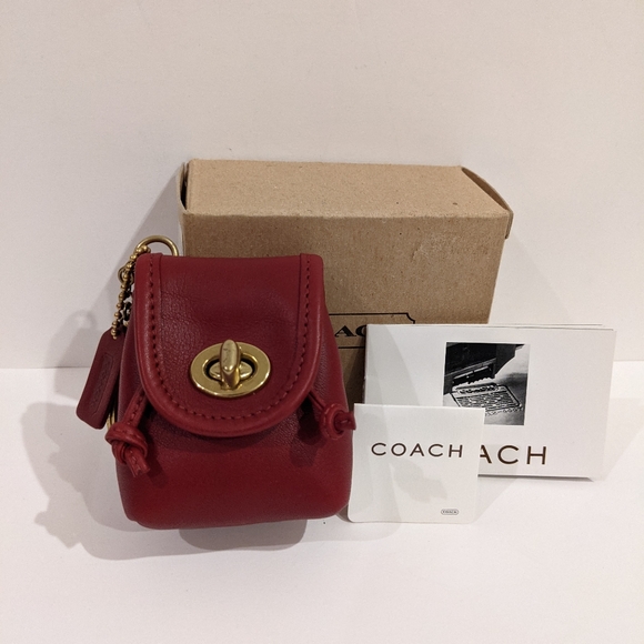 Coach Handbags - [SOLD] Vintage Coach Mini Daypack Key Fob in Red